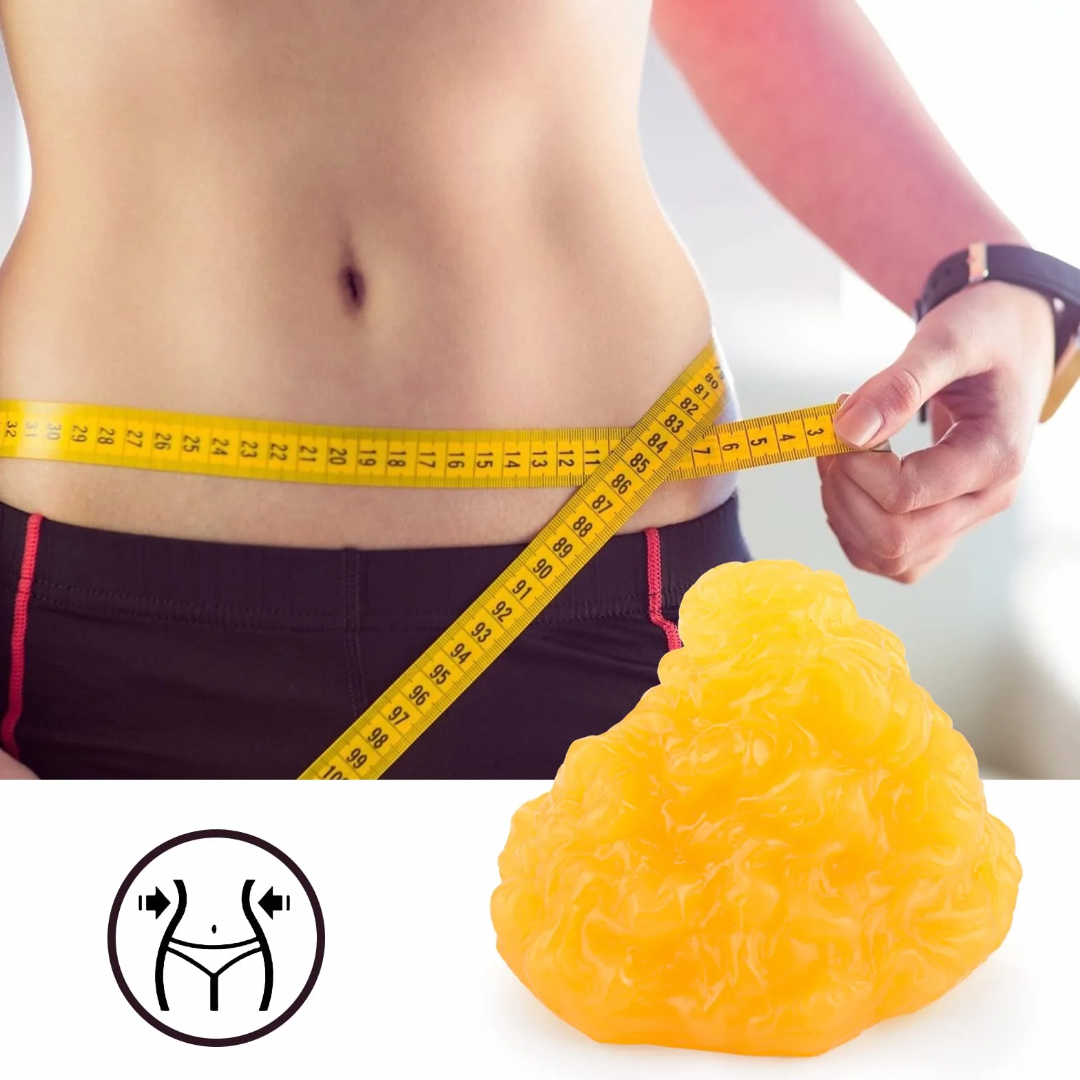 Replika tkanki tłuszczowej w ludzkim ciele 1lb bazą wyświetlającą i repliką mięśni 1lb, zachowaj sprawność i motywację odchudzania oraz przypomnienie dla studentów anatomii i fizjologii, analiza odżywiania