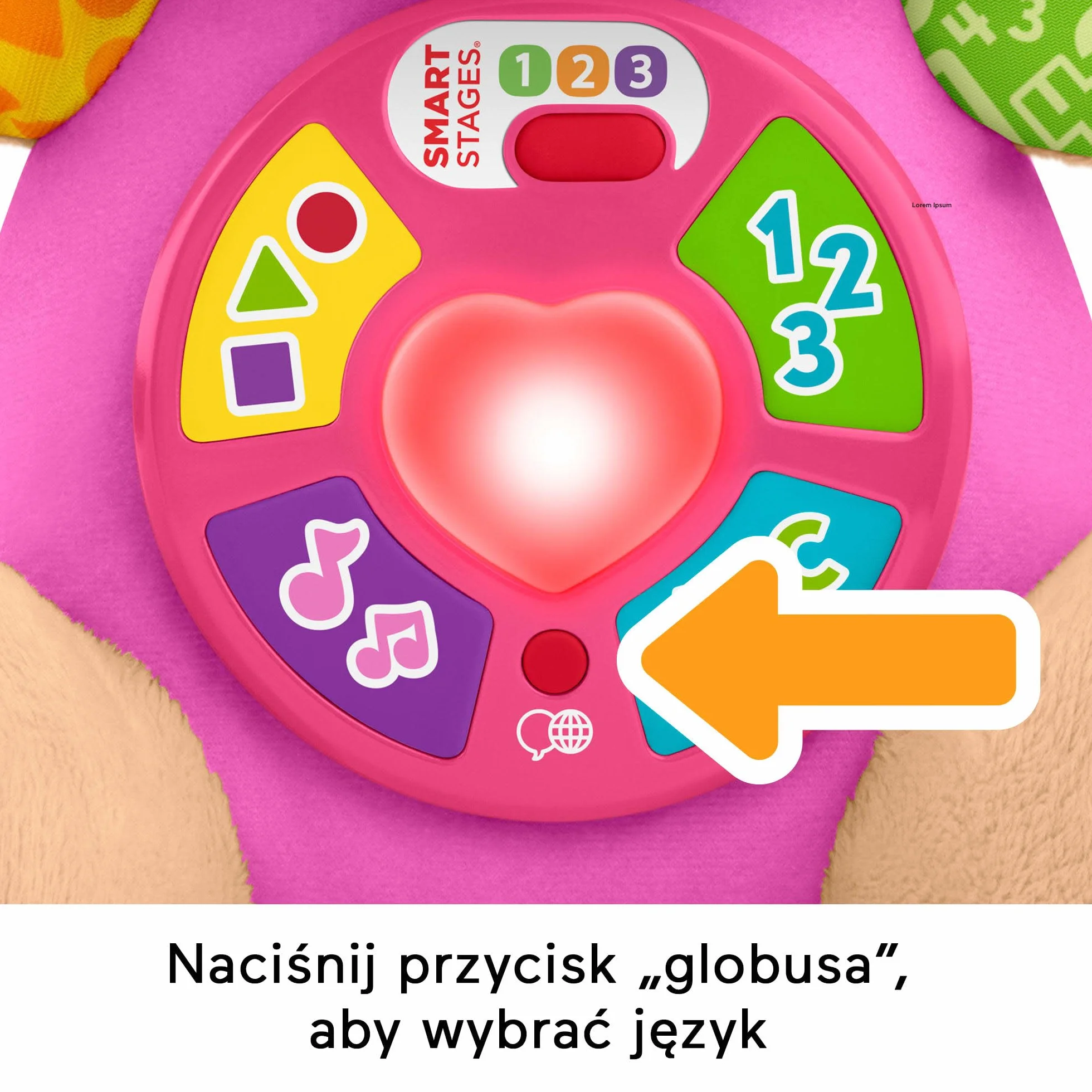 Fisher-Price „Ucz się i śmiej!” Siostrzyczka Szczeniaczka Uczniaczka „Poziomy nauki” Edukacyjna interaktywna zabawka, wielojęzykowa: polski; węgierski; czeski; słowacki; angielski, piesek przytulanka