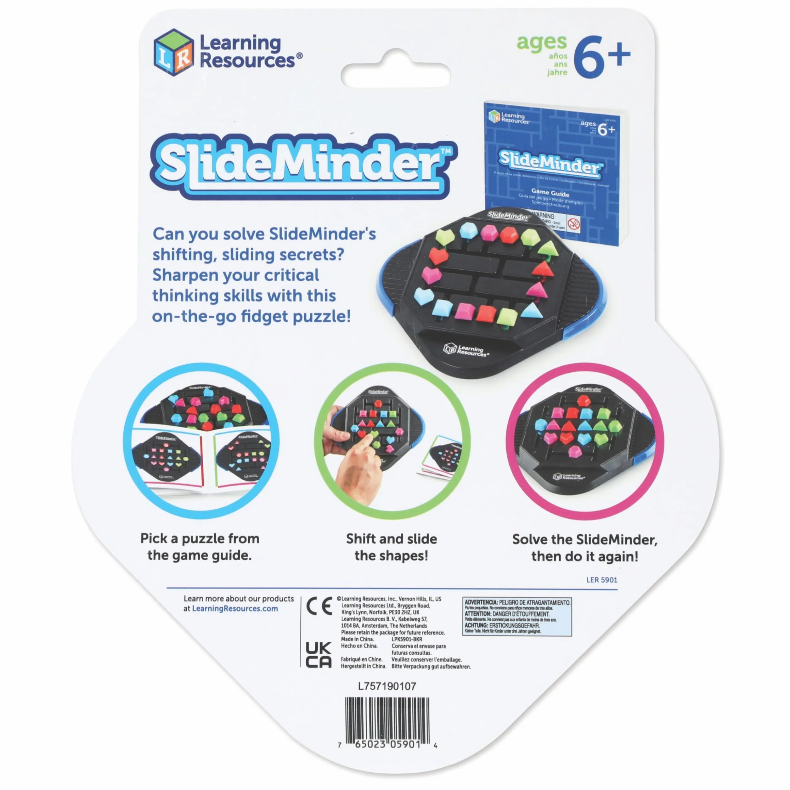 Learning Resources SlideMinder – Podróżna Gra Logiczna, Krytyczne Myślenie 5+ Lat