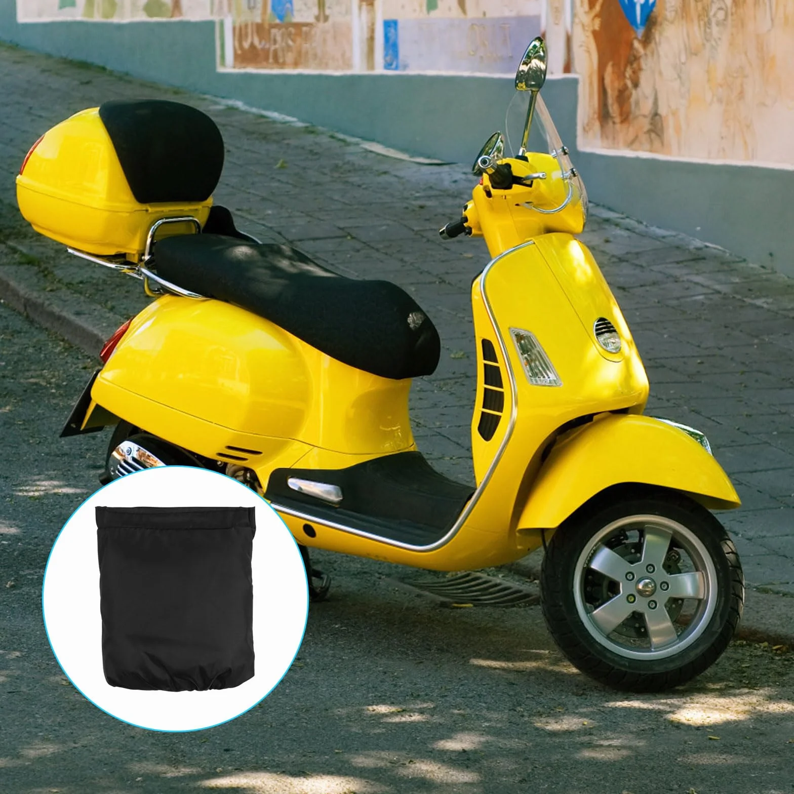 Pokrowce na siedzenia motocyklowe, wodoodporne, uniwersalne pokrowce na siedzenia motocyklowe z gumową taśmą Moto Scooter poszewka na poduszkę do motocykla i skutera (czarne, XL)