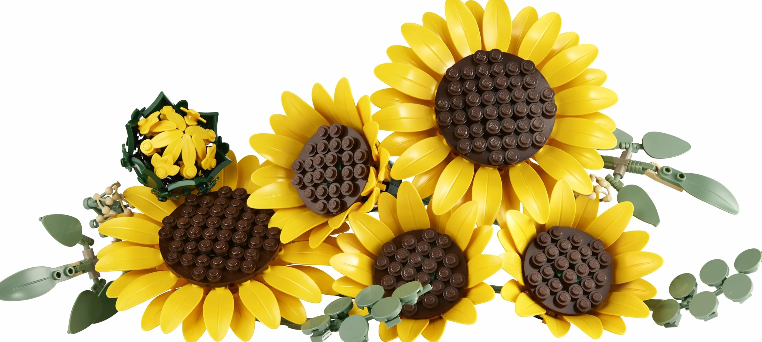 LEGO Botanicals Bukiet słoneczników, zestaw konstrukcyjny dla dorosłych, kwiatowa dekoracja z sześcioma kwiatami i liśćmi eukaliptusa, pomysł na prezent urodzinowy dla kobiet i mężczyzn 11502