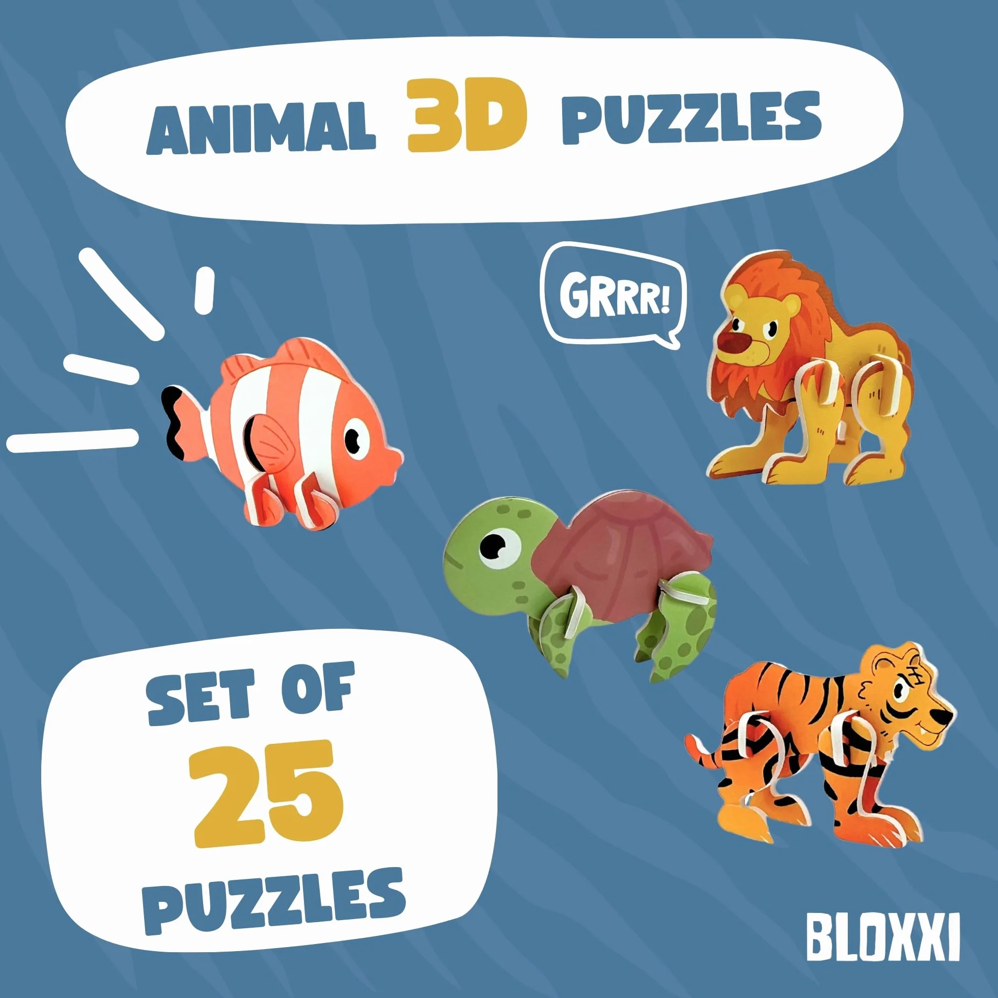 25 x puzzle 3D – urodziny dziecka, zestaw upominków dla gości i upominków – prezent dla dzieci, oryginalne prezenty dla gości, dla dziewcząt, chłopców (zwierzęta)