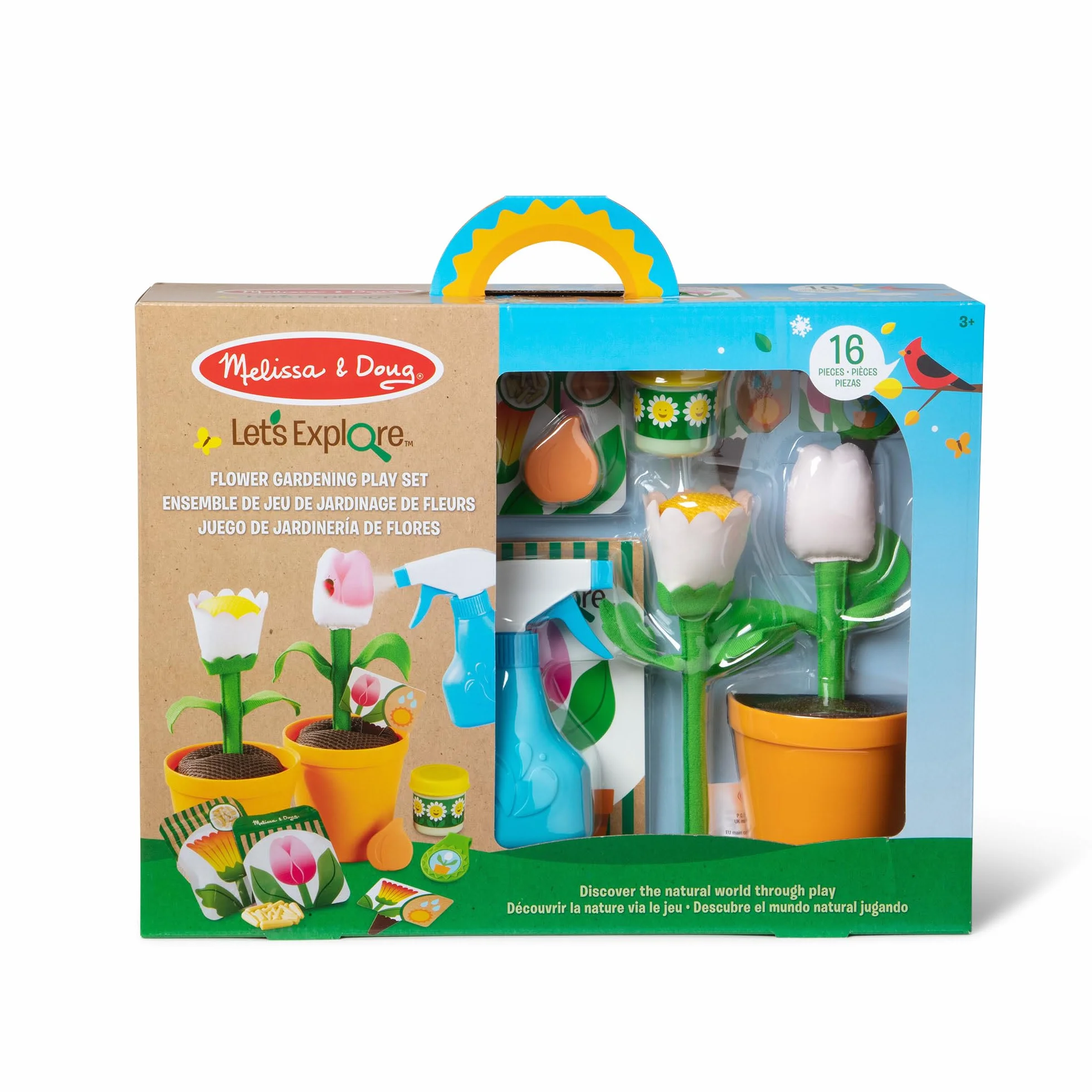 Melissa & Doug Let's Explore Flower Gardening zestaw do zabawy w ogrodzie, zabawka udawana | wiek 3 + | prezent dla chłopca lub dziewczyny