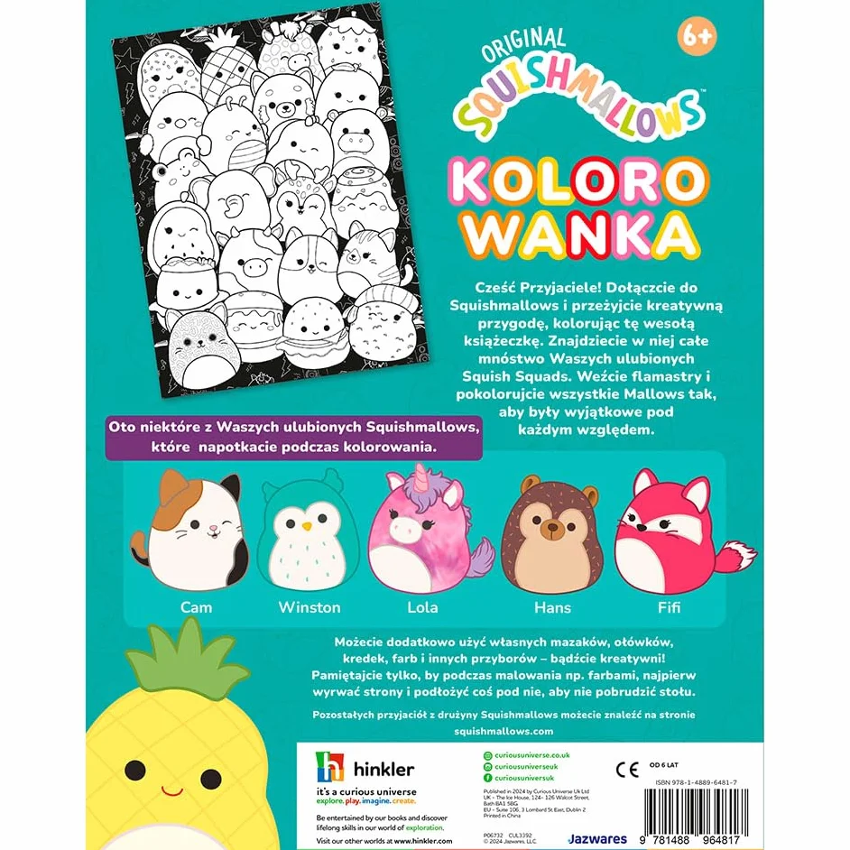 Hinkler - Kalejdoskop Kolorowanek Original Squishmallows Kolorowanka - 32 strony - Kolorowanka dla dzieci i młodzieży