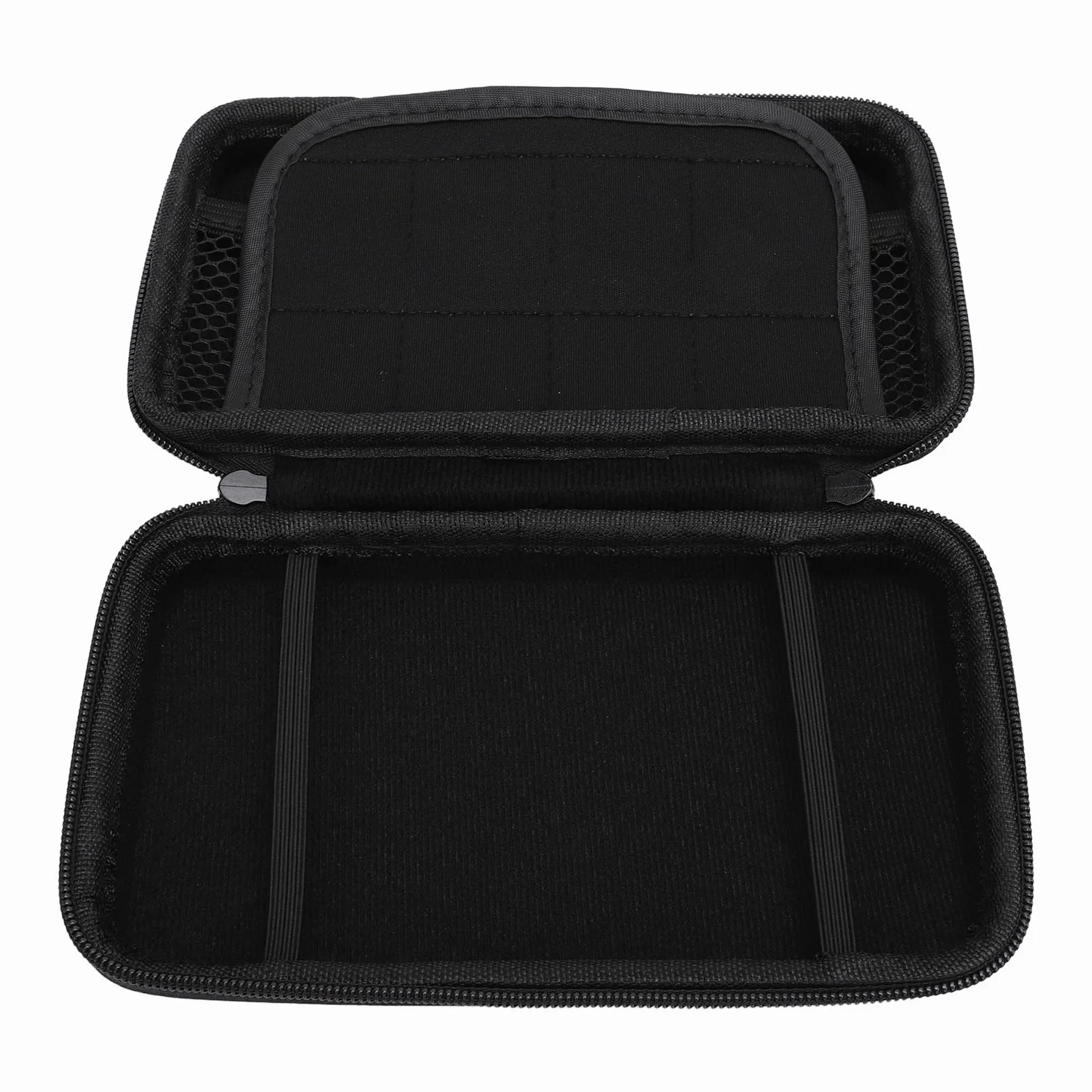 Plyisty Futerał do przenoszenia na 2DS XL, 2DS LL, nowy 3DS, 3DS i akcesoria, twardy futerał ochronny podróżny z 8 miejscami na gry i kieszenią wewnętrzną (czarny)