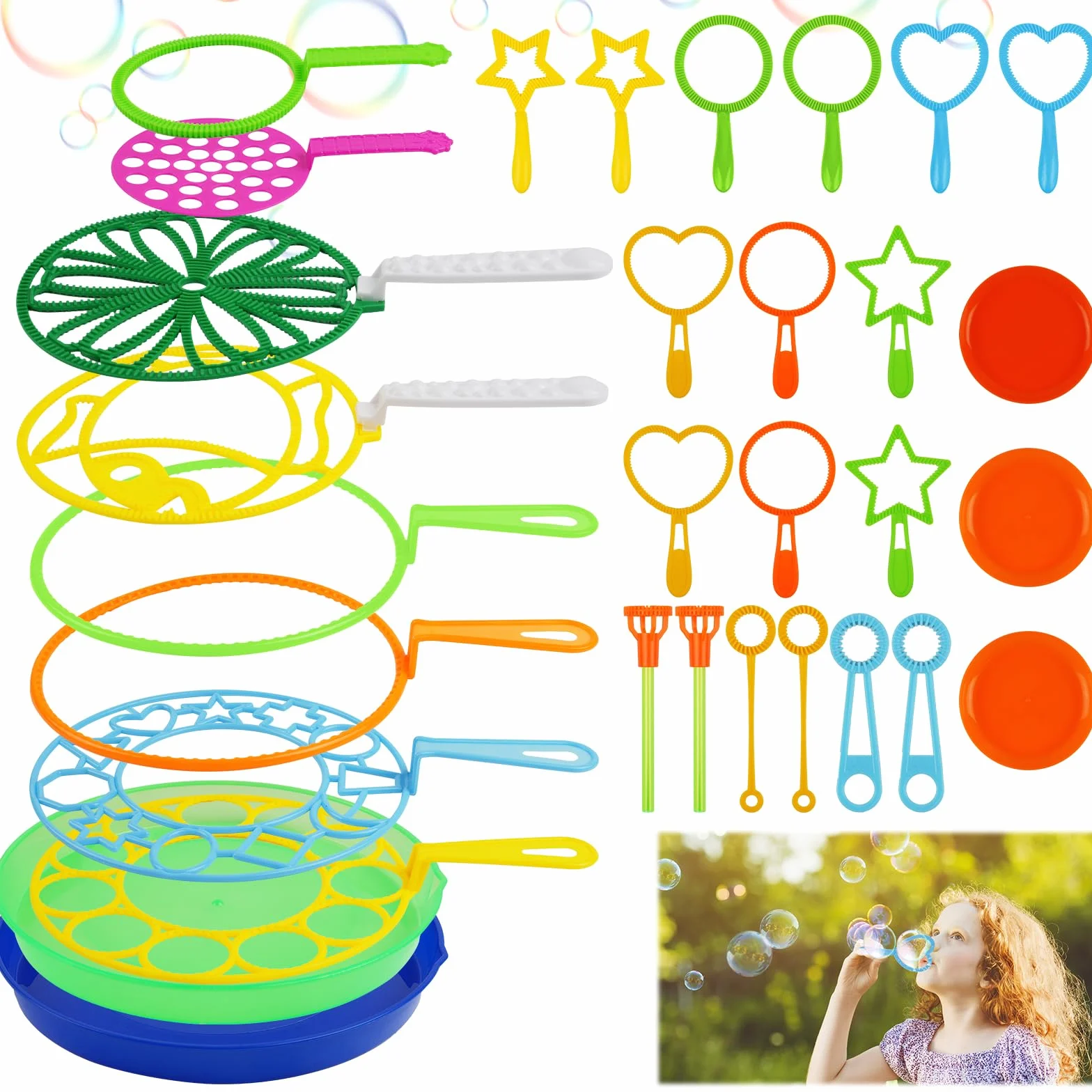 OSDUE 31PCS Bubble DmdanieZestaw Mydła Bąbelkowe Dla Dzieci, Kreatywny Bubble Kit, Odpowiedni Do Zajęć Na Świeżym Powietrzu, Przyjęcia Urodzinowe, Gry Dziecięce