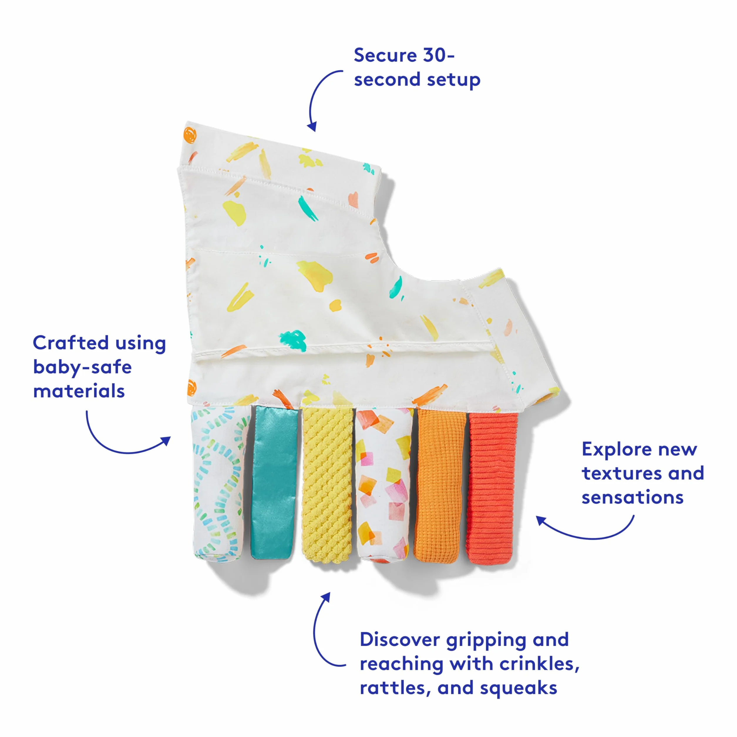 LOVEVERY | The Sensory Strands | The Perfect Play Gym Add On, Sensory Montessori Toy, Infant Learning Sensory Baby Toys for Newborn, Ages 0-12 months