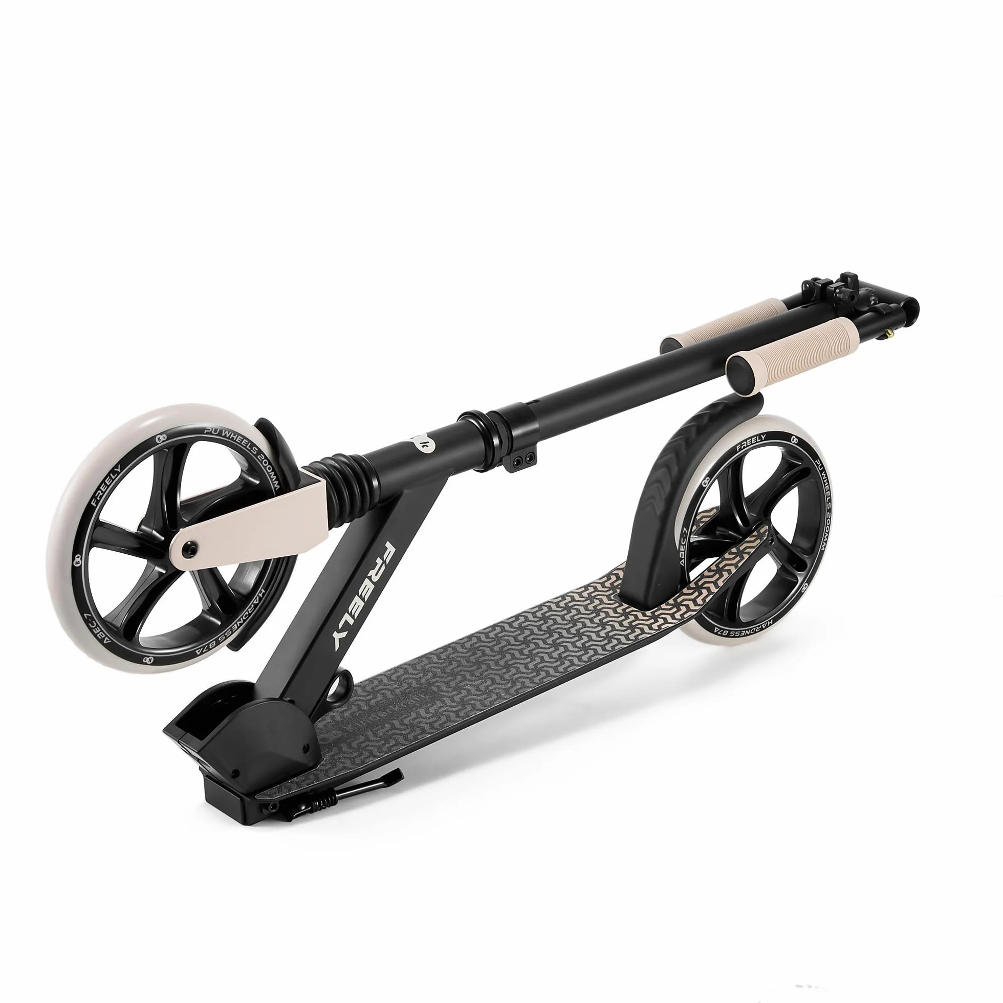Kinderkraft Freely Scooter hulajnoga dla dzieci od 3 lat, do 100 kg, szybkie składanie, kółka z polipropylenu, kolor beżowy