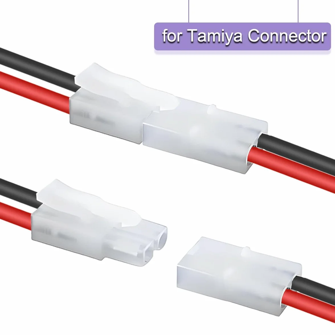 4 szt. Kabel do złącza bananowego Tamiya 4 mm Duży kabel adaptera do męsko-żeńskiego Tamiya do bananowego 4,0 mm 14 AWG, do drona RC FPV Samochód Ciężarówka Akumulator Quadcopter