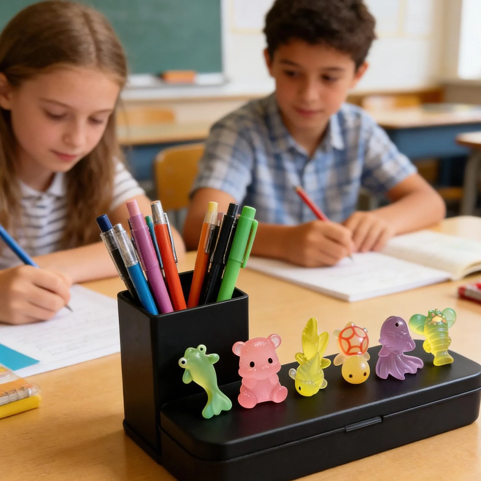 Małe Figurki Zwierząt,50 Sztuk Świecących Żywicznych Mini Statuetek,Małe zwierzęce figurki zabawkowe - do Akwarium, Ogrodu Wróżek, Aranżacji Krajobrazu, Tarasu, Domu,