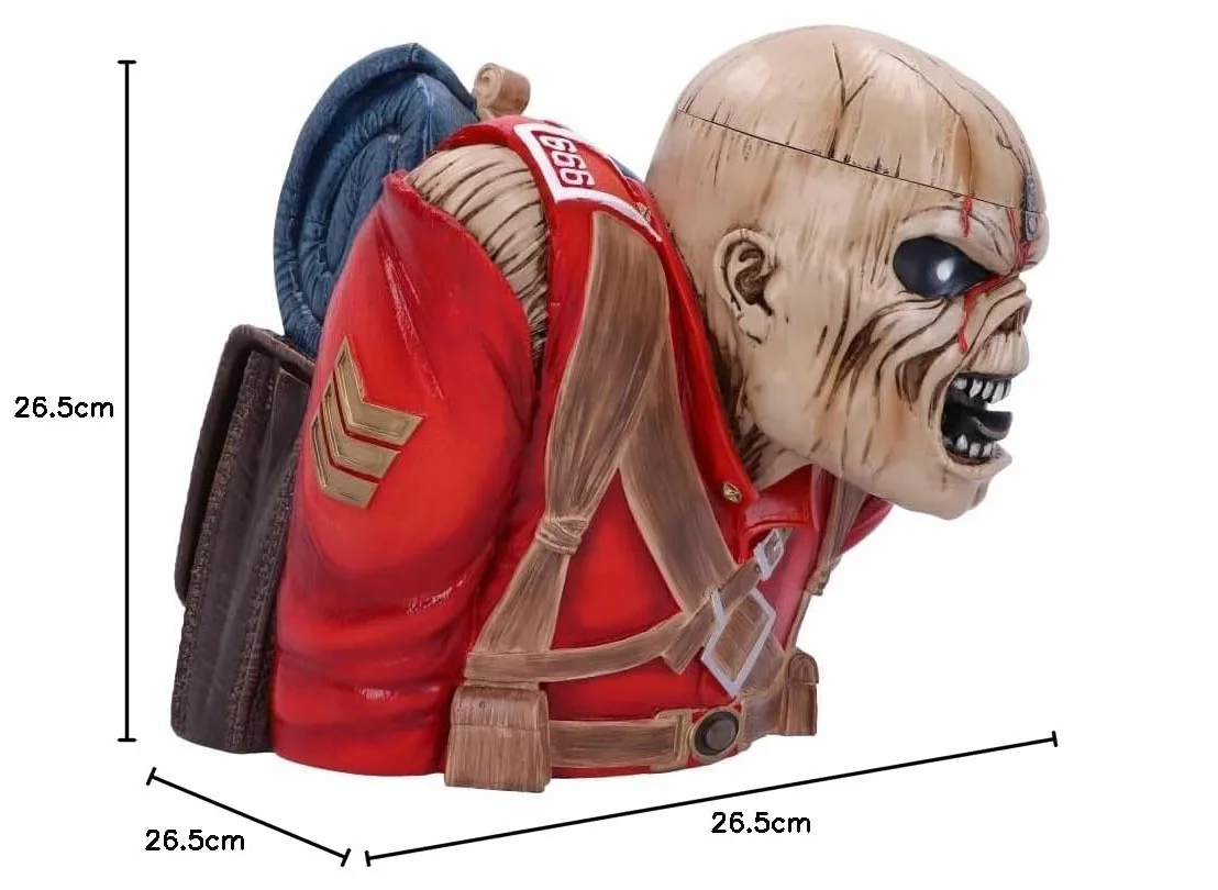 Nemesis Now Iron Maiden The Trooper pudełko na biust 26,5 cm (duże), żywica, oficjalnie licencjonowane pudełko na biust Iron Maiden, idealne do przechowywania rzeczy, odlewane z żywicy, fachowo