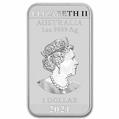 Australia 2021 28.3 g Srebrny Smok Prostokątna Moneta