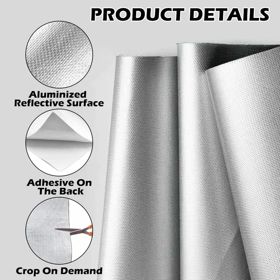 Aluminiowa mata chroniąca przed wysoką temperaturą, samoprzylepna mata samoprzylepna na spodniej stronie z aluminium, włókno szklane, folia izolacyjna, ogrzewanie, arkusz do węża i automatycznego