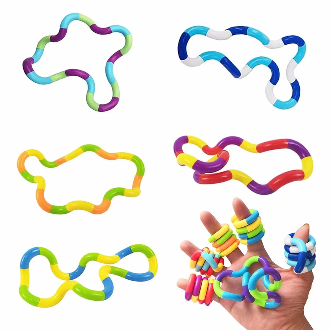 WeddHuis 5-częściowy zestaw zabawek dekompresyjnych, autyzm, Fidget Tangle, Fidget Twister, pomaga koordynować rękę, oko, odpowiedni dla dorosłych i dzieci