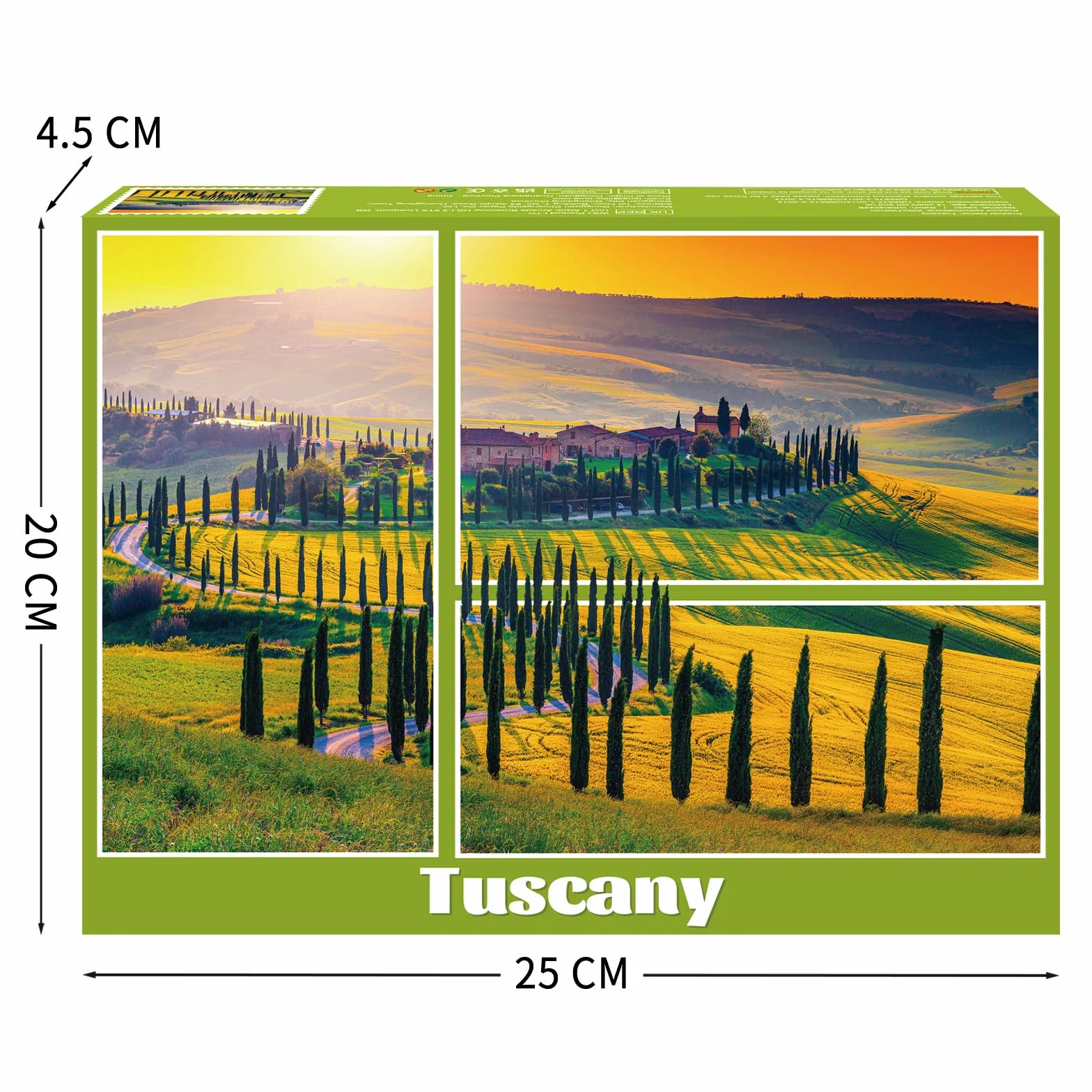 HUADADA Puzzle 1000 elementów dla dorosłych i dzieci, Niemożliwa gra, układanka jako prezent, sprytne zagadki, kolorowa układanka, puzzle z motywem Toskanii