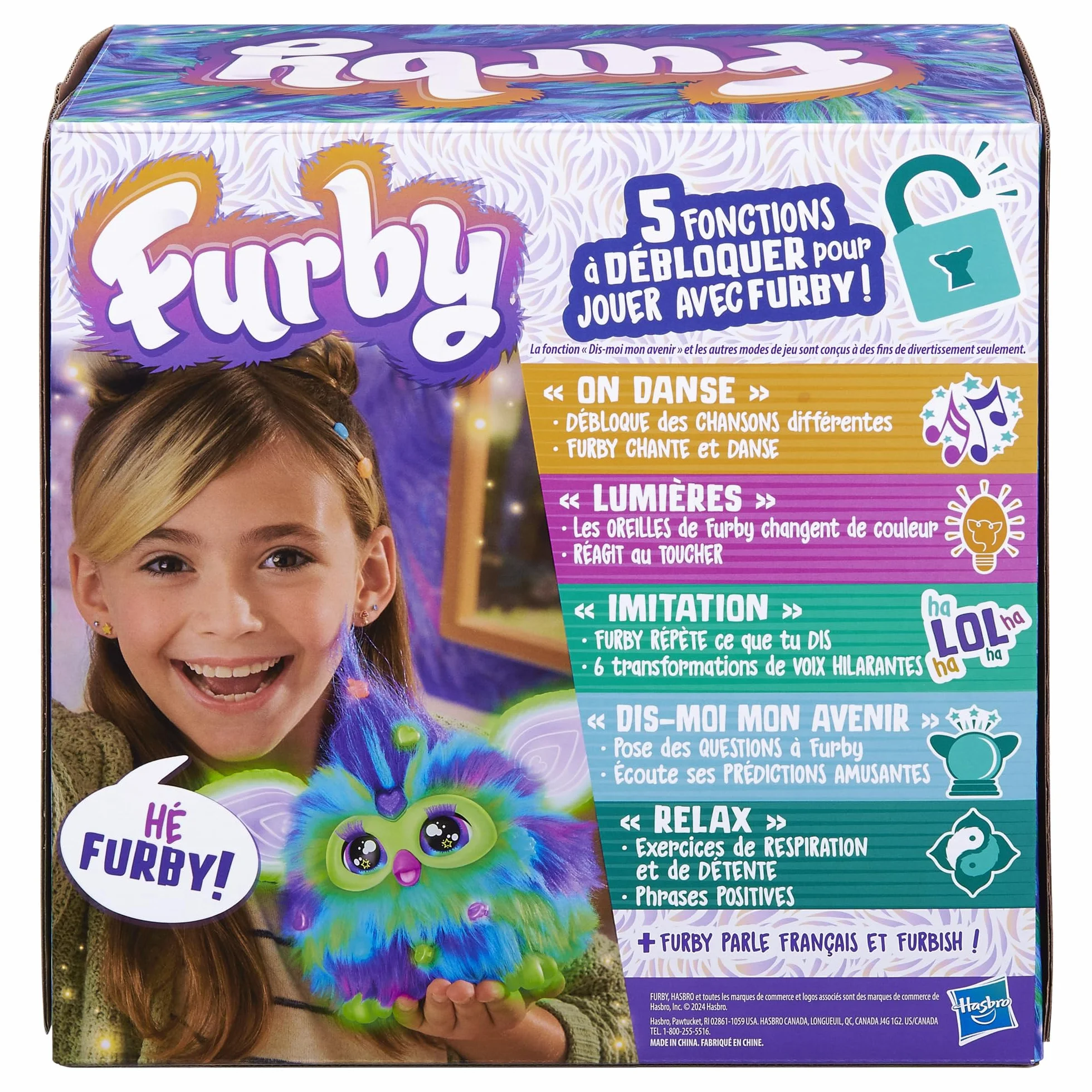 Furby Galaxy, interaktywny plusz świeci w ciemności - wersja francuska