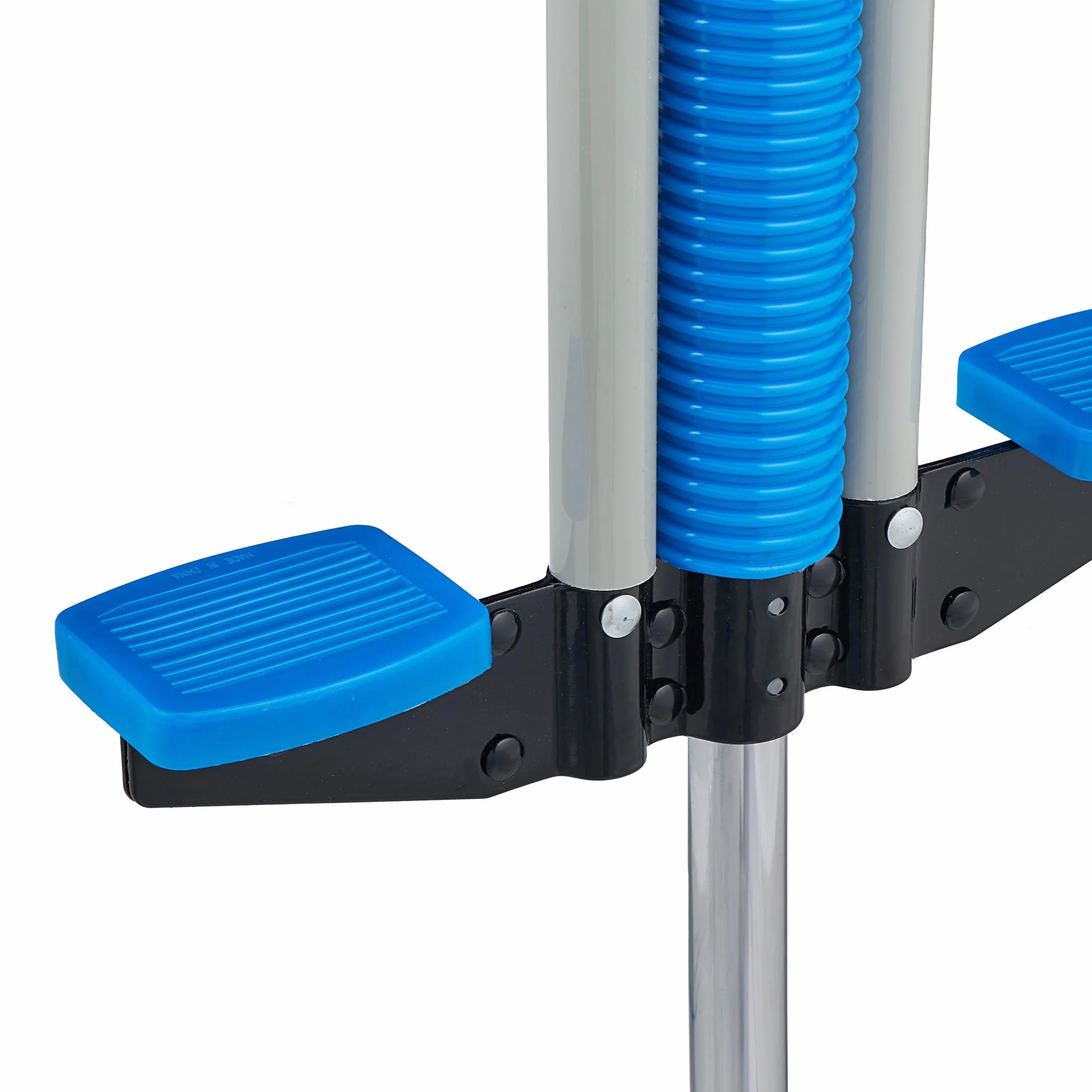 Relaxdays Kij pogo, dla dzieci, do 60 kg, wyściełany, do użytku na zewnątrz, antypoślizgowa, stal nierdzewna, niebieska, pianka, tworzywo sztuczne