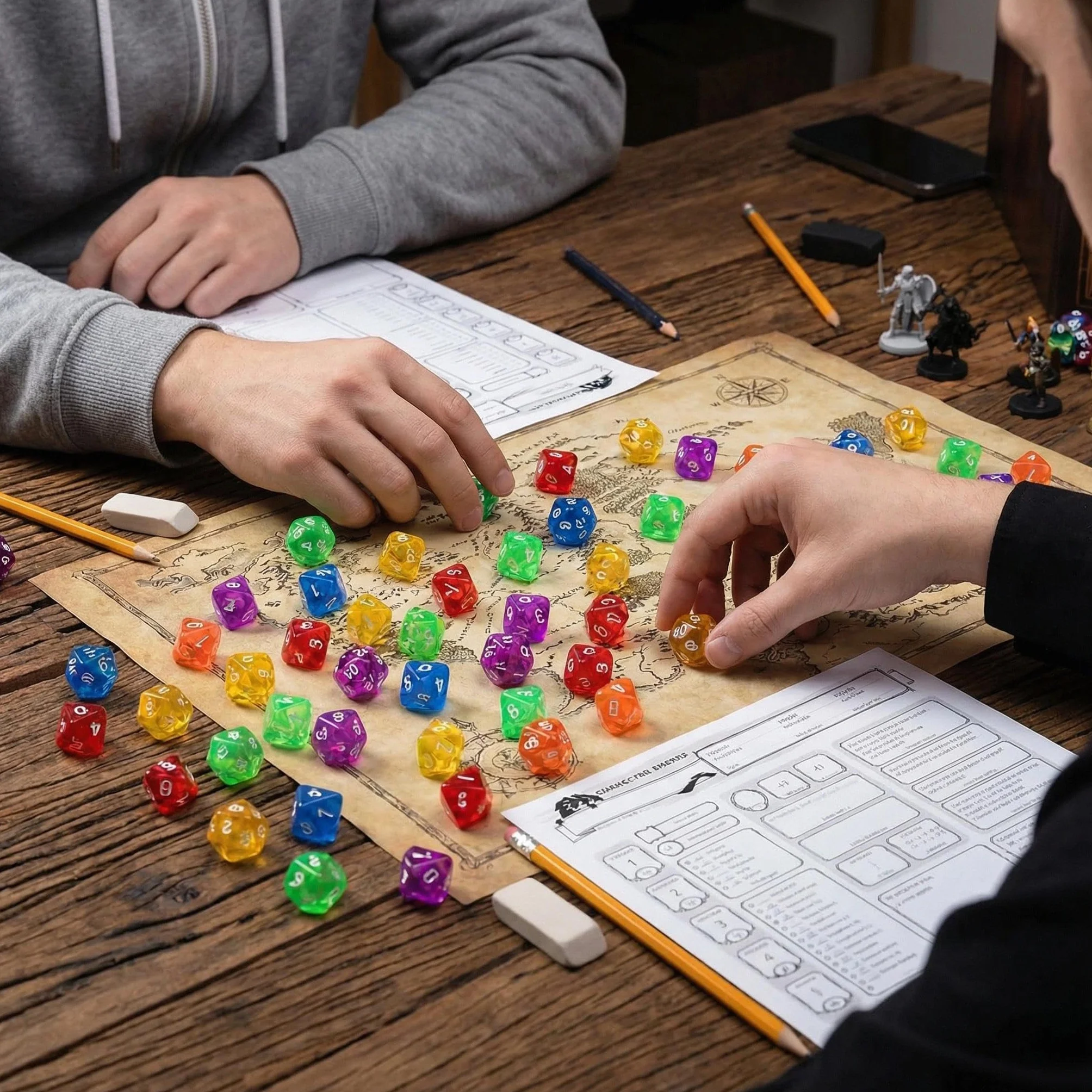 Zestaw 60 sztuk wielościennych kostek D10 – 10-stronicowe akrylowe Dice w 6 kolorach, kostki do gry DND, RPG, MTG, gier planszowych, gier karcianych i stołowych
