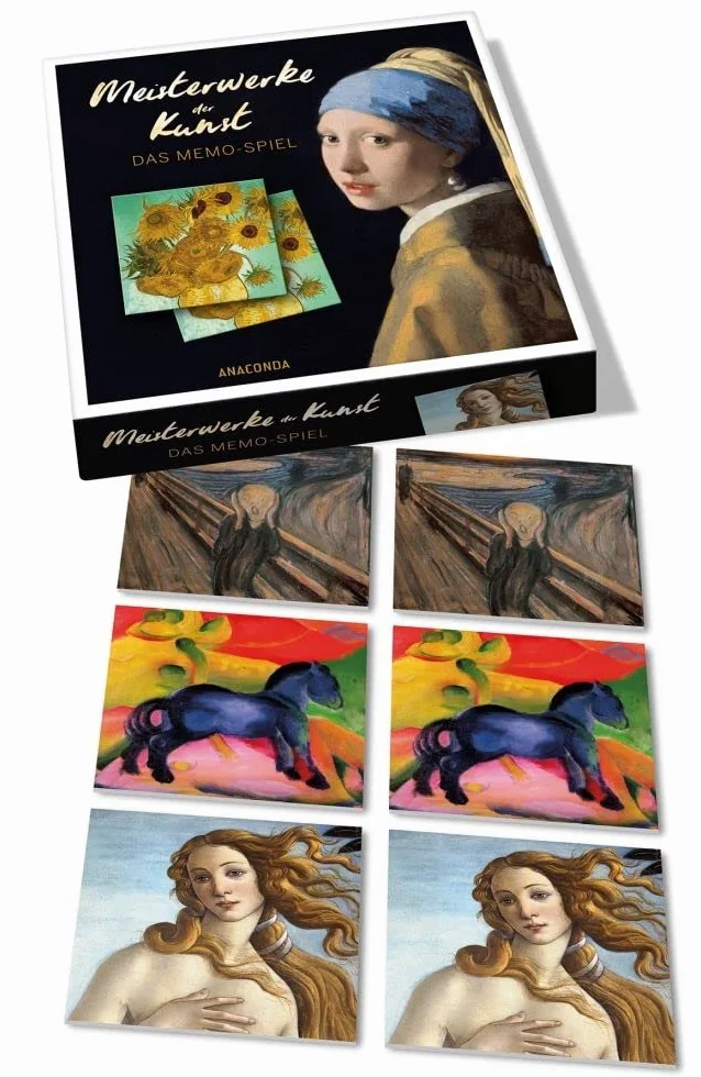 Meisterwerke der Kunst: Memo-Spiel mit 40 Spielkarten im Spielkarton