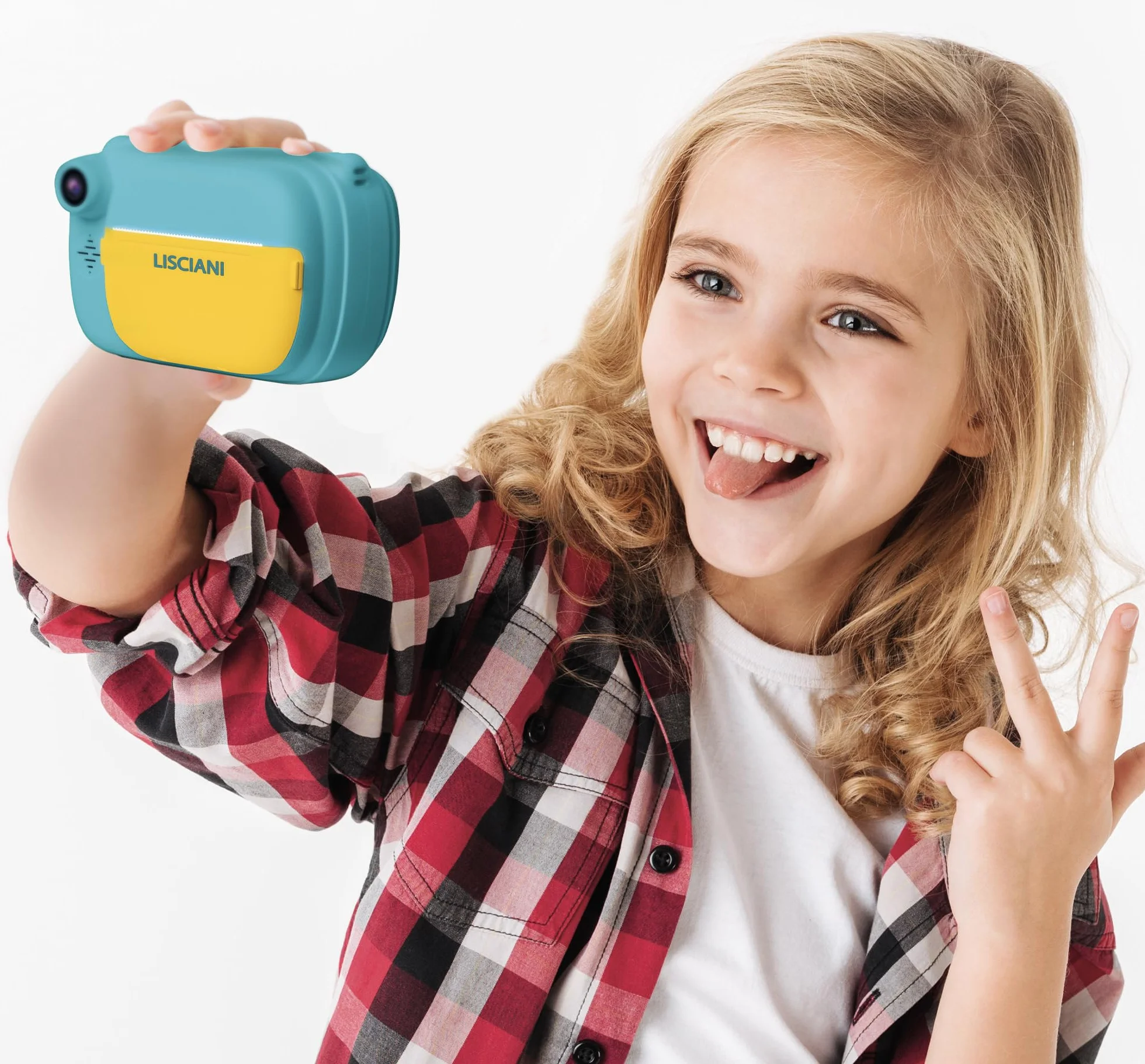 Lisciani - Print CAM - aparat natychmiastowy - edukacja Hi-Tech - 4-calowy wyświetlacz kolorowy - podwójny aparat do selfie - wideo - 180 zdjęć - ramka i naklejki - od 5 lat