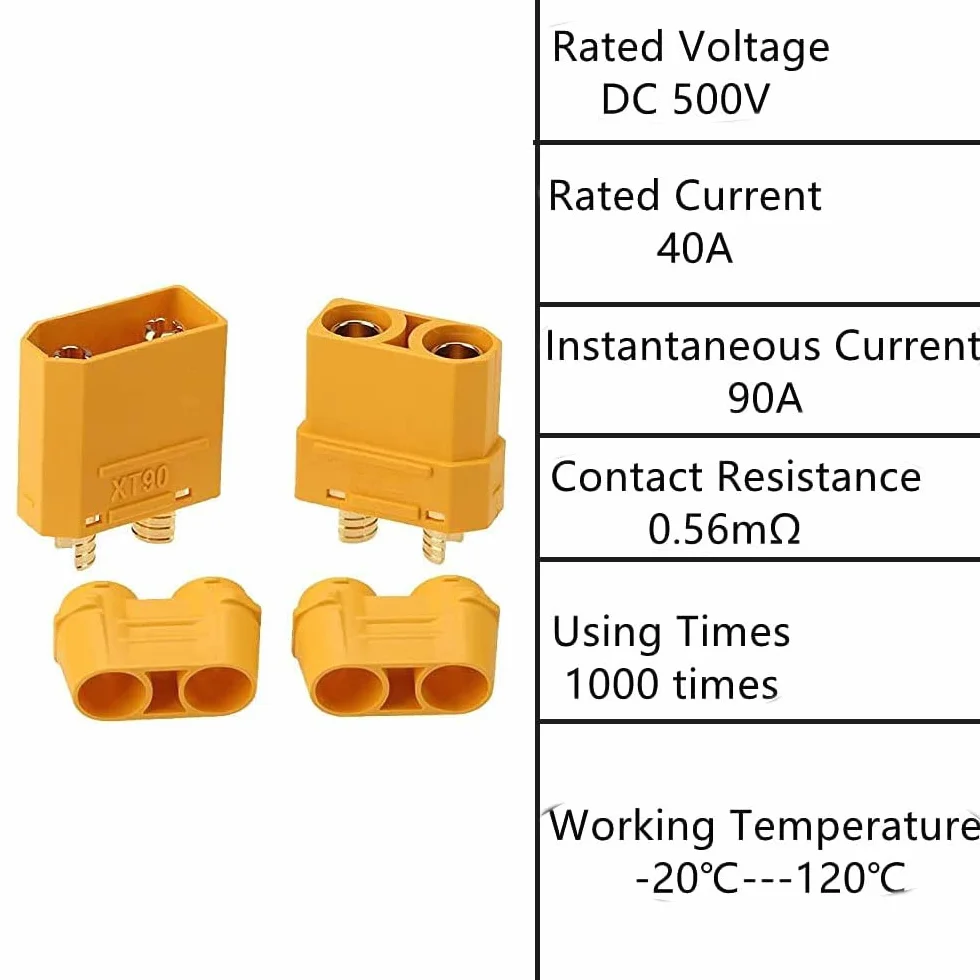 10 szt. 5 par wtyczek XT90 Plug, XT90 męski złącze żeńskie, XT90H wtyk do baterii RC Lipo Battery Helicopter Quadcopter (5 szt. XT90H Plug + 5 szt. gniazdo XT90H)