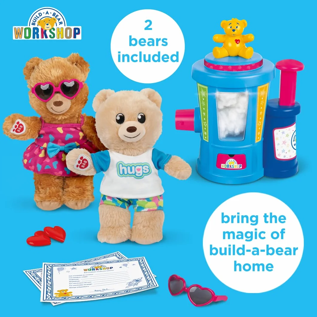 Casdon Stacja do wypychania Build-A-Bear Workshop | At-Home Build-A-Bear stacja wypychająca dla dzieci w wieku od 3 lat | Wypchaj, ubierz się i przytulaj swoich futrzanych przyjaciół | Stacja