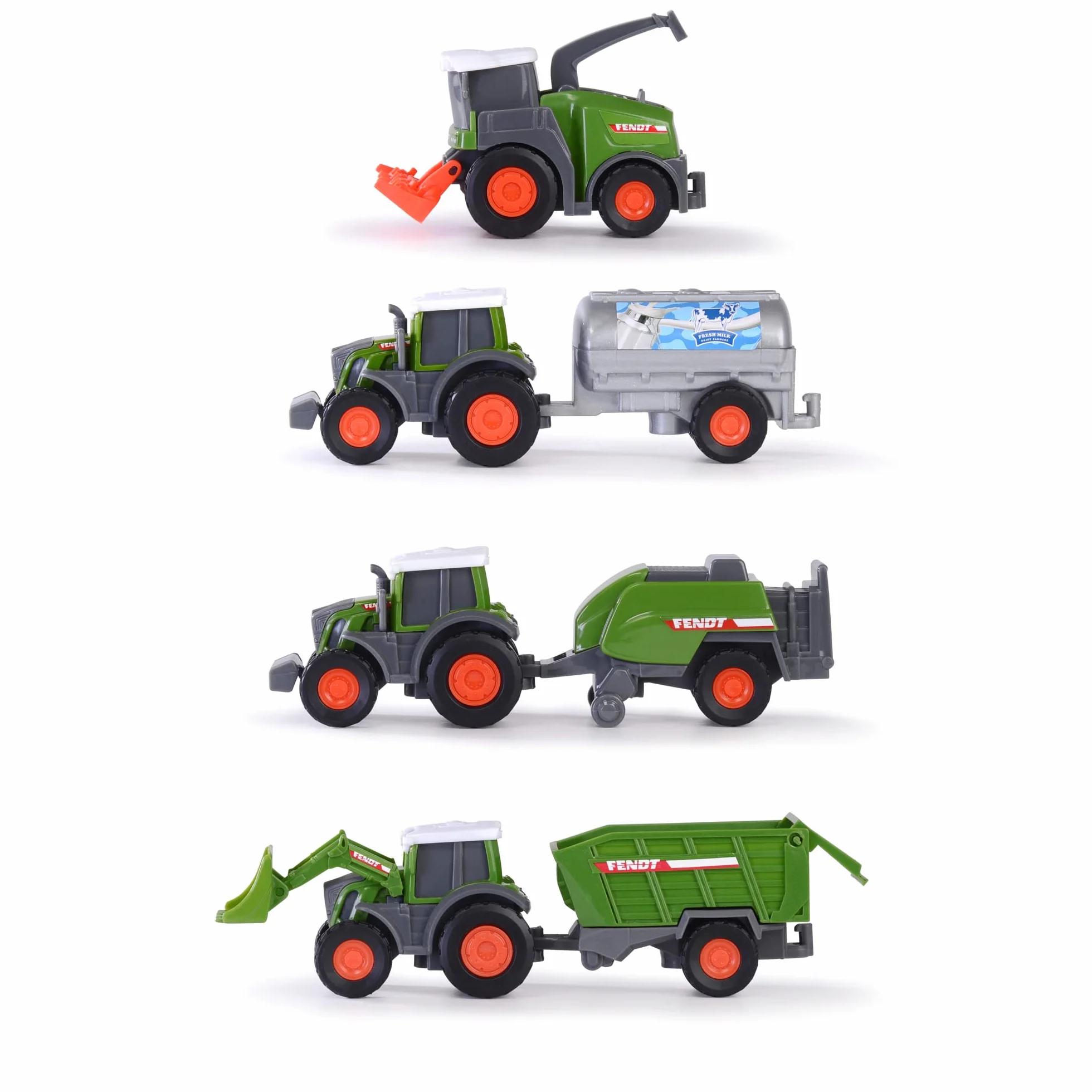 Dickie 203732001 Fendt Micro Losowy zestaw 3 pojazdów rolniczych, 9cm