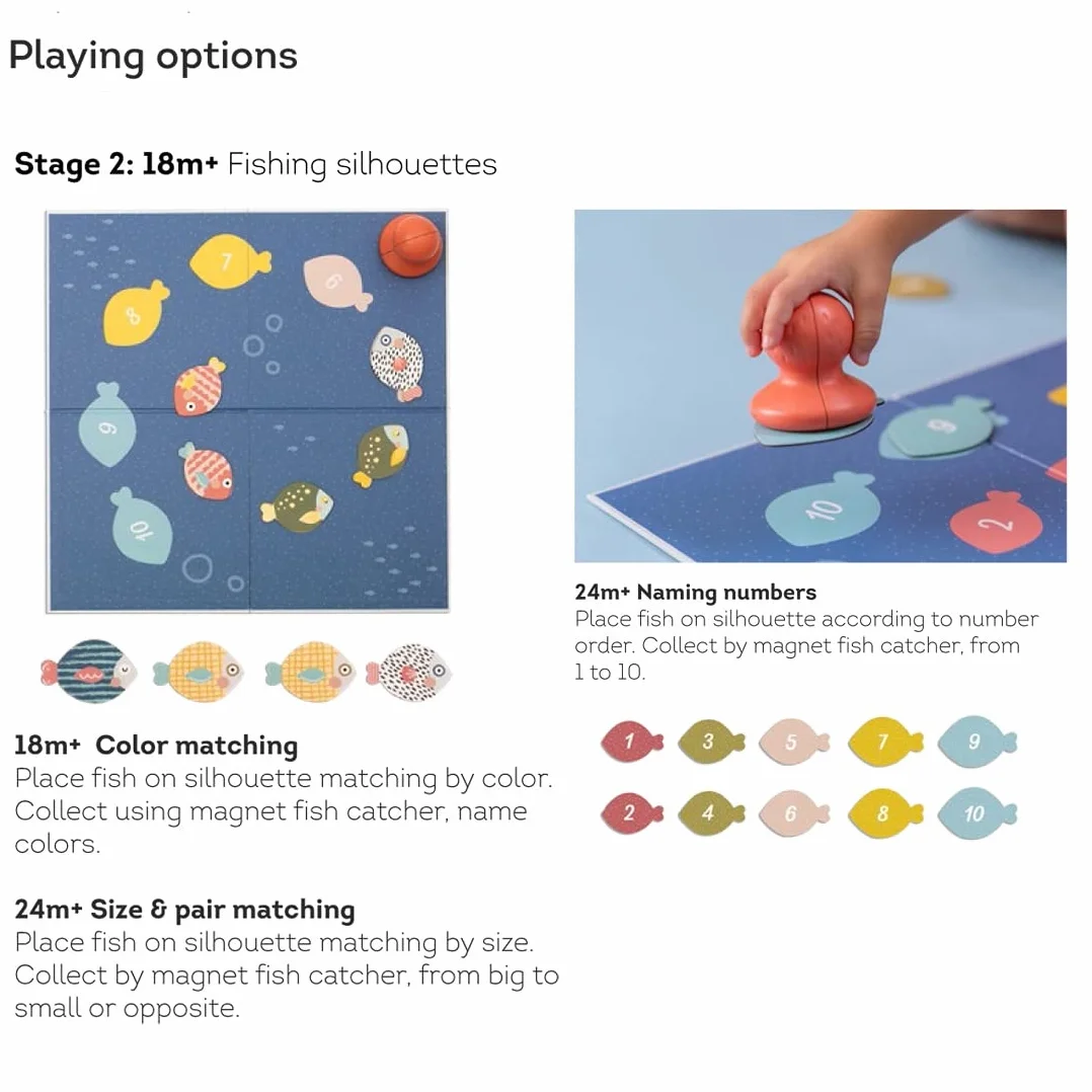 Taf Toys My First Magnetic Fishing Game. Double-Sided Fish Board Game. 6 in 1 Educational Toy for Toddlers. Catch, Count, Sort Fun. Gift Suitable for Boys & Girls 1 Year Old +
