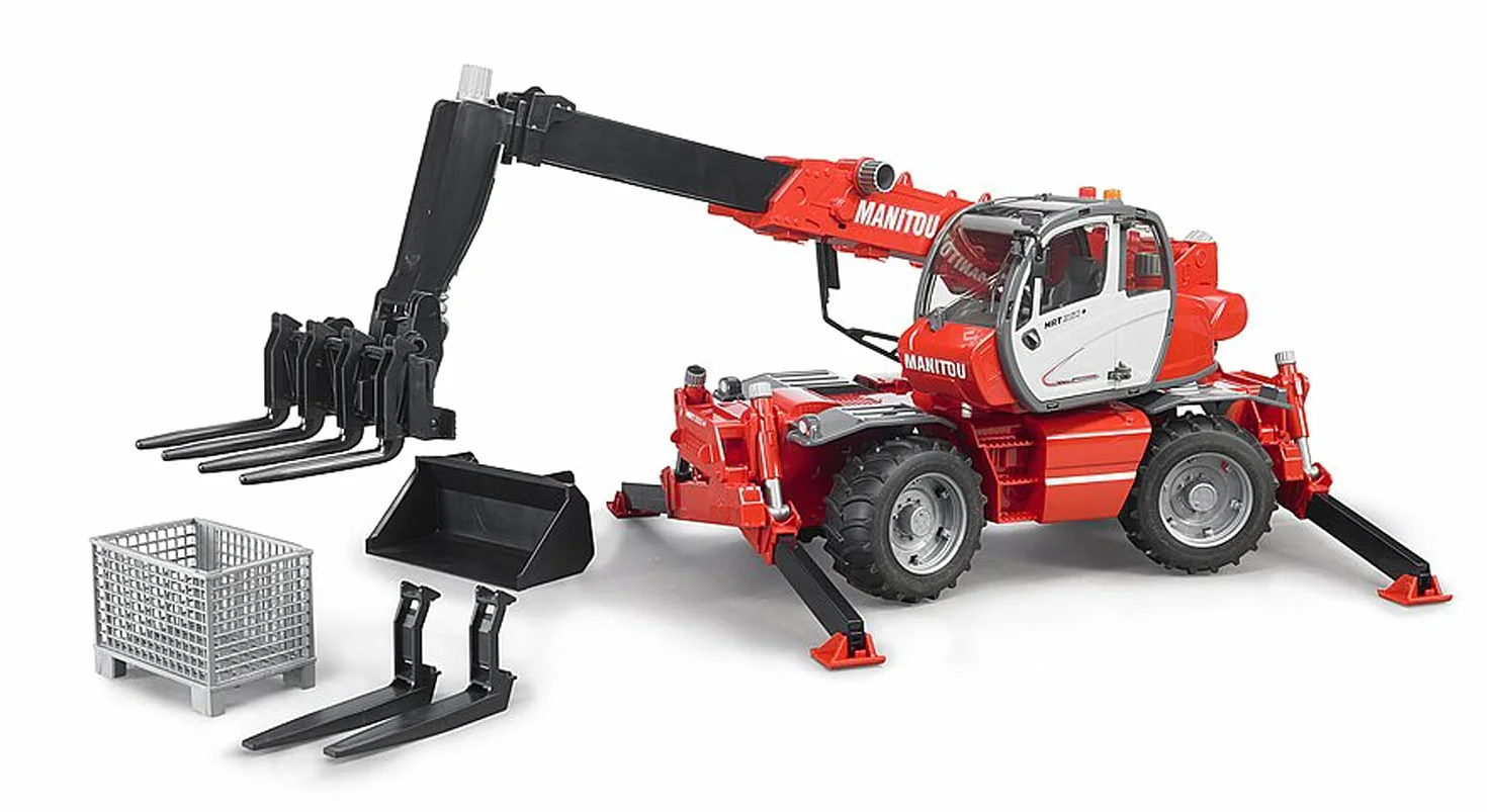 bruder 02129 - Manitou Telescopic Forklift MRT 2150 - 1:16 Pojazd budowlany, Wózek widłowy, Farma, Rolnictwo, Zabawka